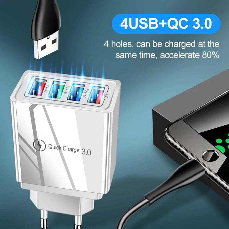 GEUMXL EU Plug USB Charger Quick Charge 3.0 ryshop