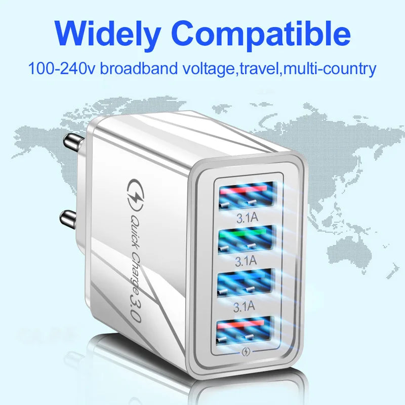 GEUMXL EU Plug USB Charger Quick Charge 3.0 ryshop