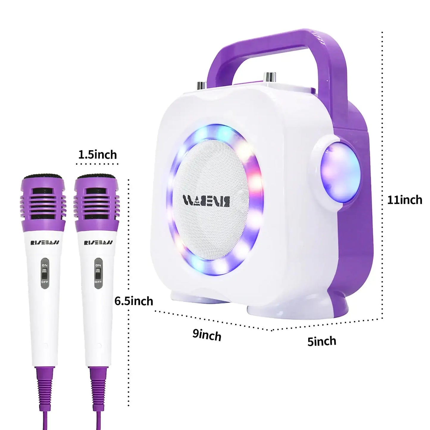 Karaoke Machine for Kids - Bluetooth Speaker with 2 Microphone - Portable Kids Karaoke Machine for Girls and Boys - Birthday Gift for Girls and Boys Ages 2 Years Old and Up. ryshop