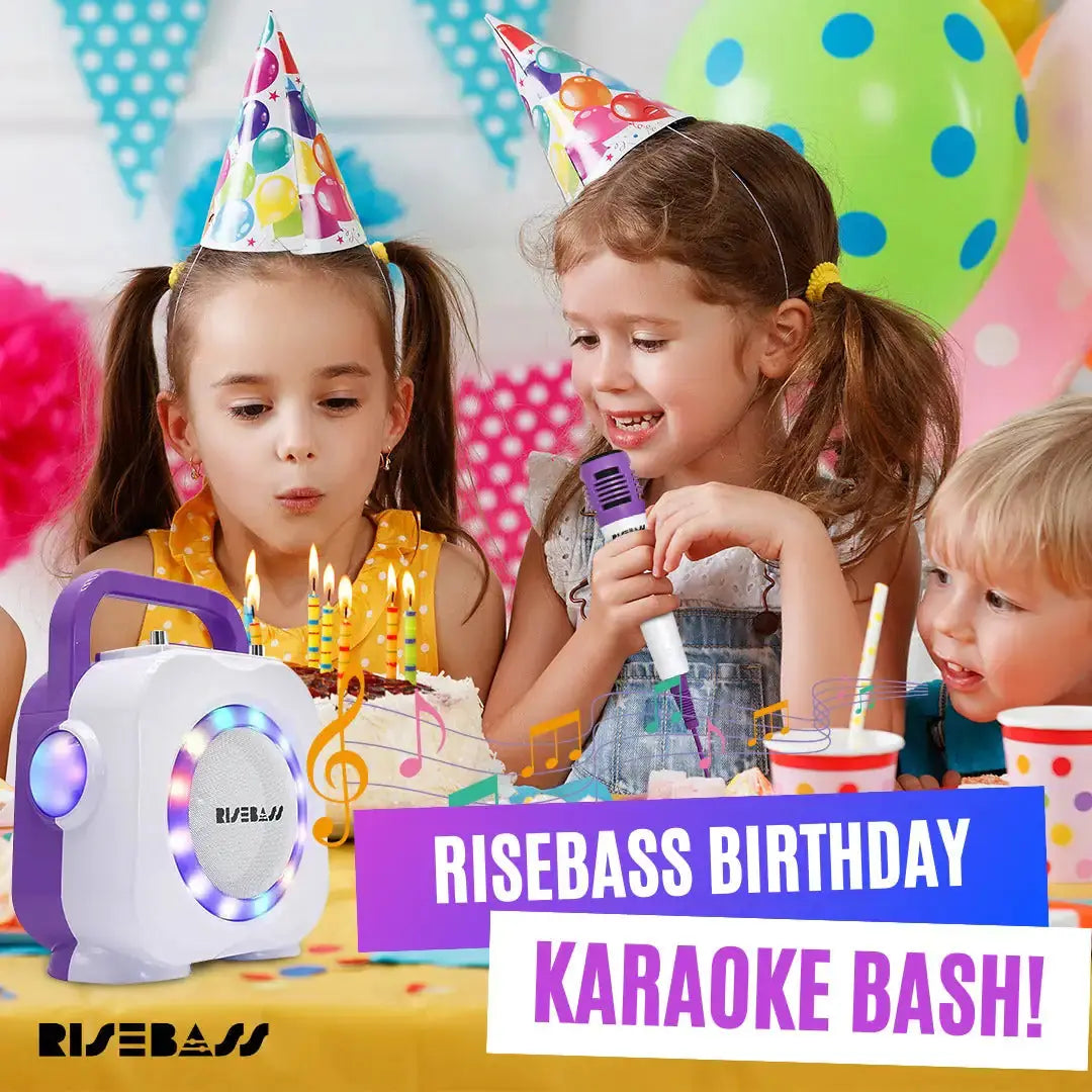 Karaoke Machine for Kids - Bluetooth Speaker with 2 Microphone - Portable Kids Karaoke Machine for Girls and Boys - Birthday Gift for Girls and Boys Ages 2 Years Old and Up. ryshop