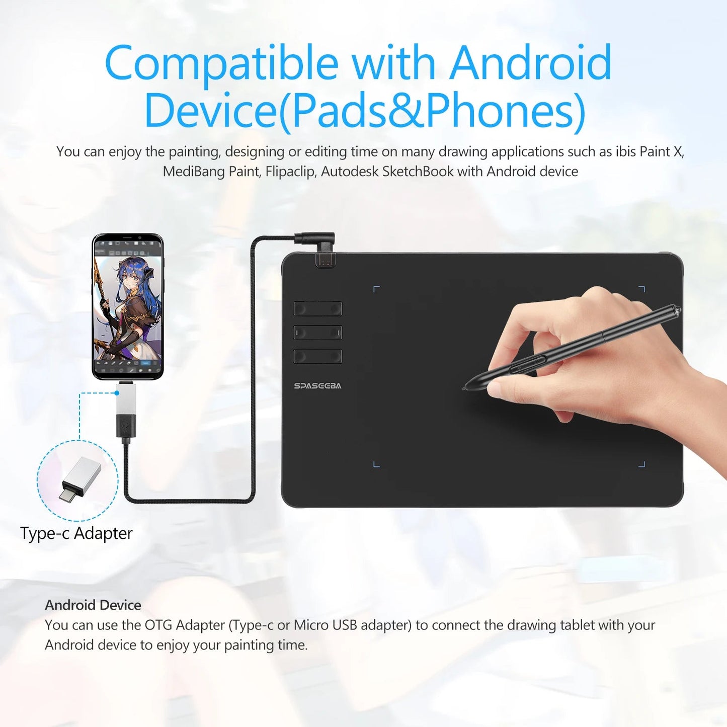 SPASEEBA T605 Graphics Tablet for Drawing, Painting, and Gaming OSU ryshop
