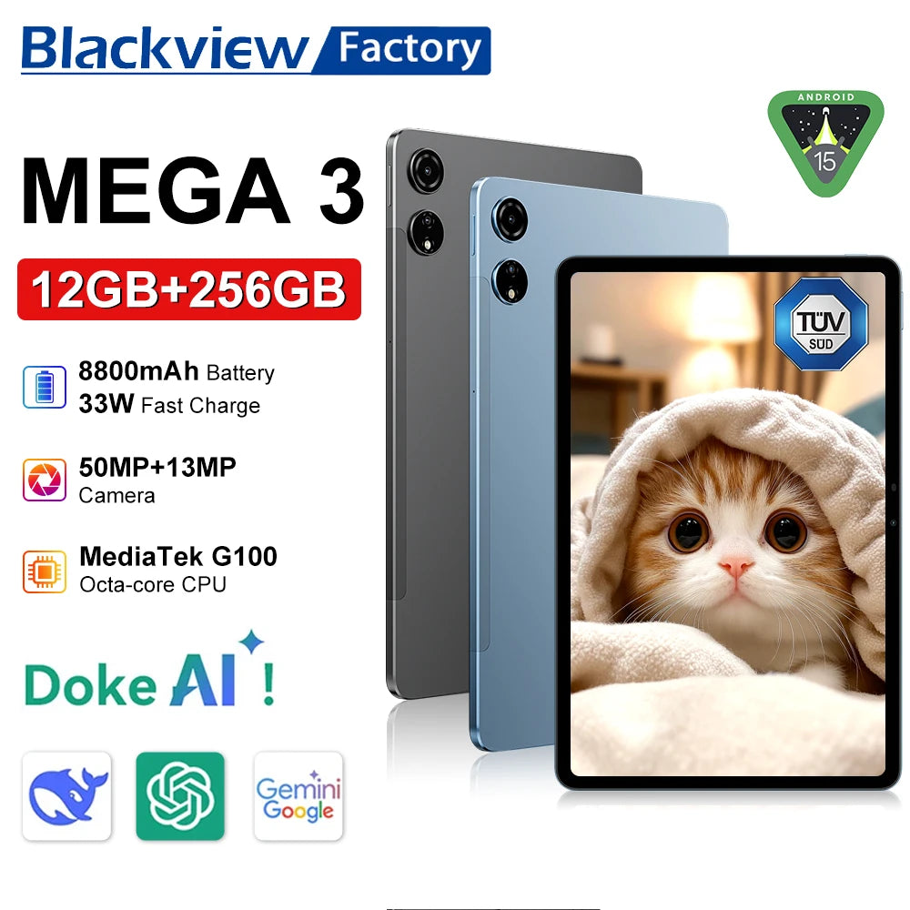 Blackview MEGA 3 Tablet - 12.1" Android 15 Pad with 50MP Camera ryshop