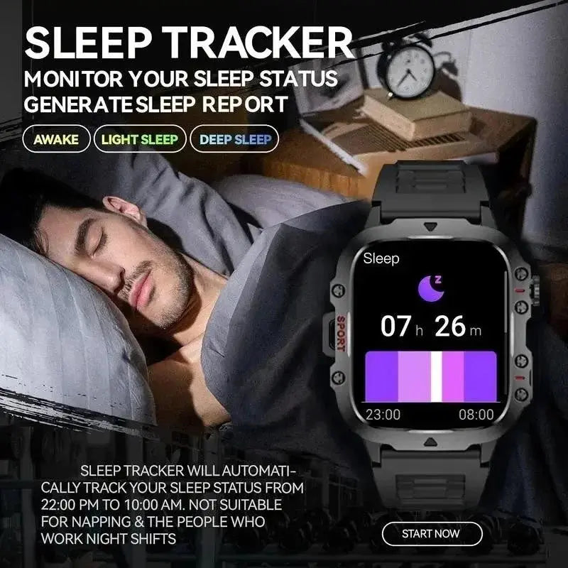 LAXASFIT 2025 Rugged Military Smart Watch for Men ryshop