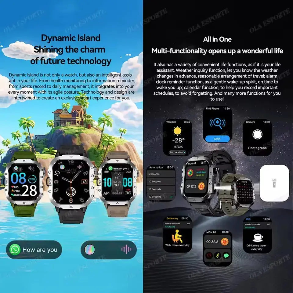 2025 New SmartWatch Men Military Outdoor GPS Sport Watch ryshop