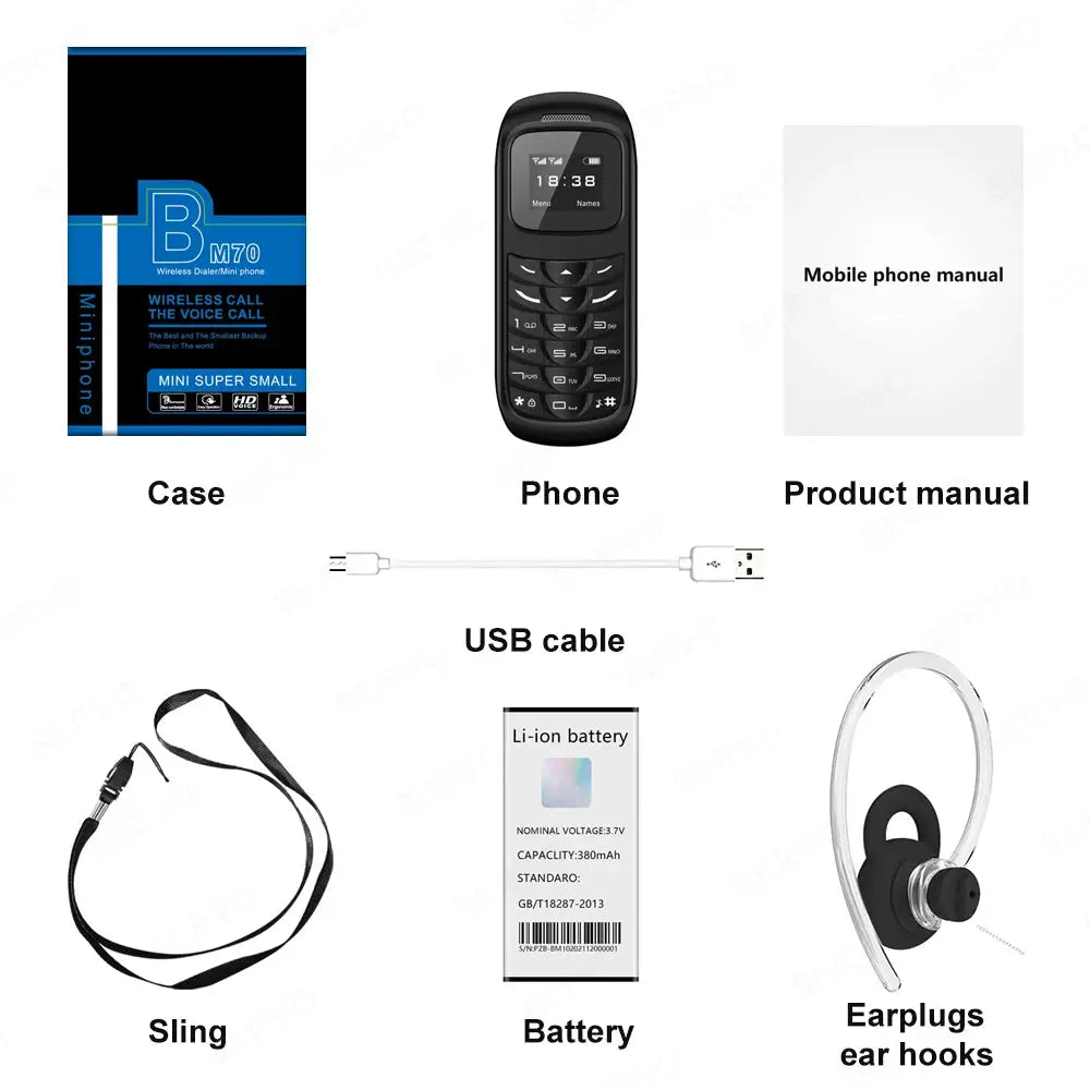 Unlocked Mini Mobile Phone Bluetooth Earphone Voice Changer Dialer ryshop
