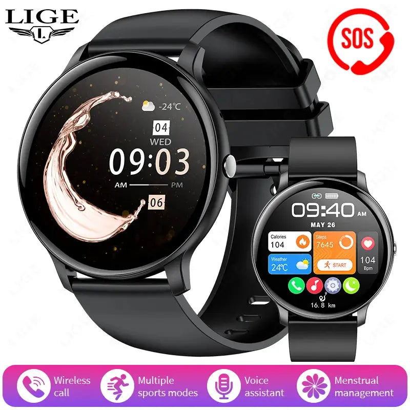 LIGE New 1.39" Watch Smart Watch 2025 New Women Men Bluetooth Call BT Music Wireless Charging Smartwatch Heart Rate Blood Oxygen