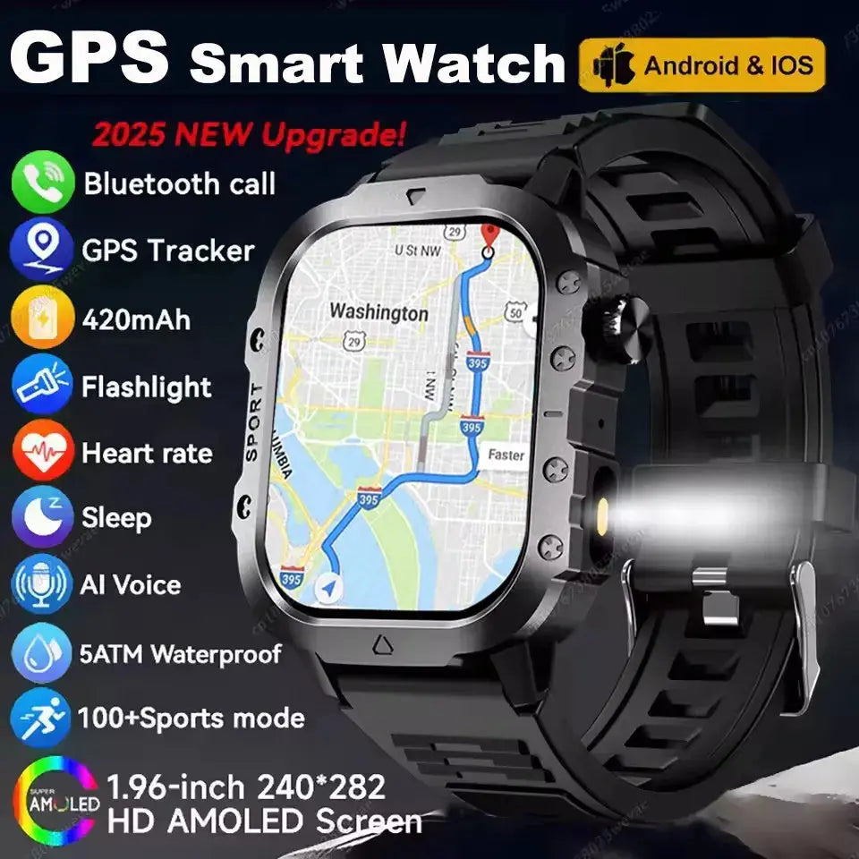 2025 New SmartWatch Men Military Outdoor GPS Sport Watch ryshop