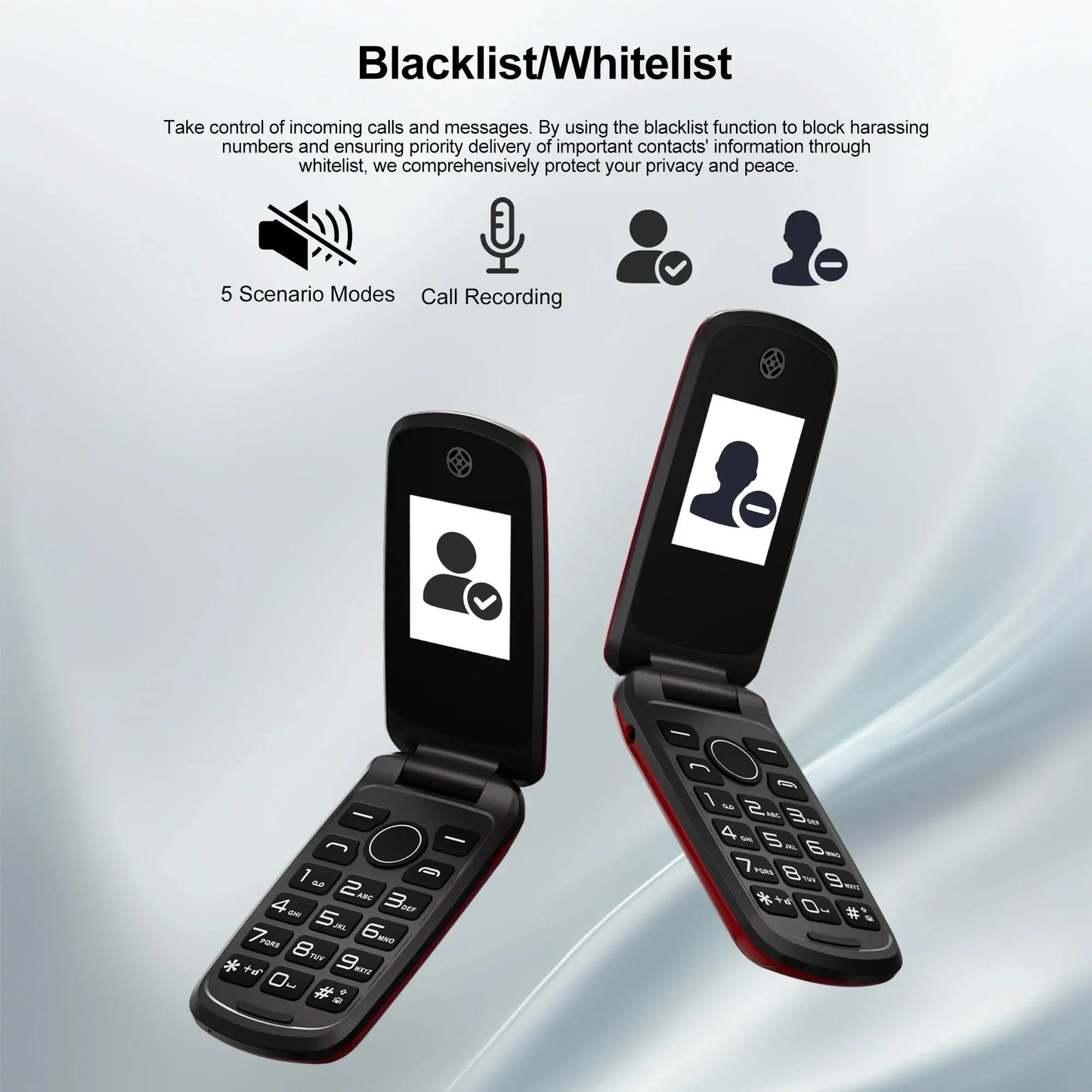 SERVO F4 Foldable Mobile Phone - Dual SIM with Call Recording ryshop