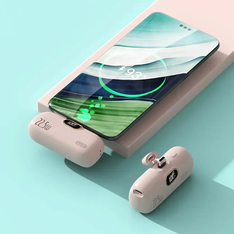 Mini 10000mAh Power Bank with Built Cable for Mobile Devices ryshop