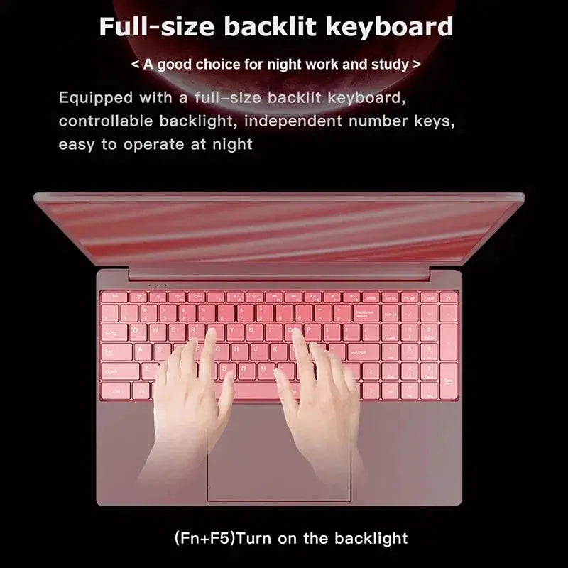 Stylish Pink 15.6" Laptop by AKPAD ryshop