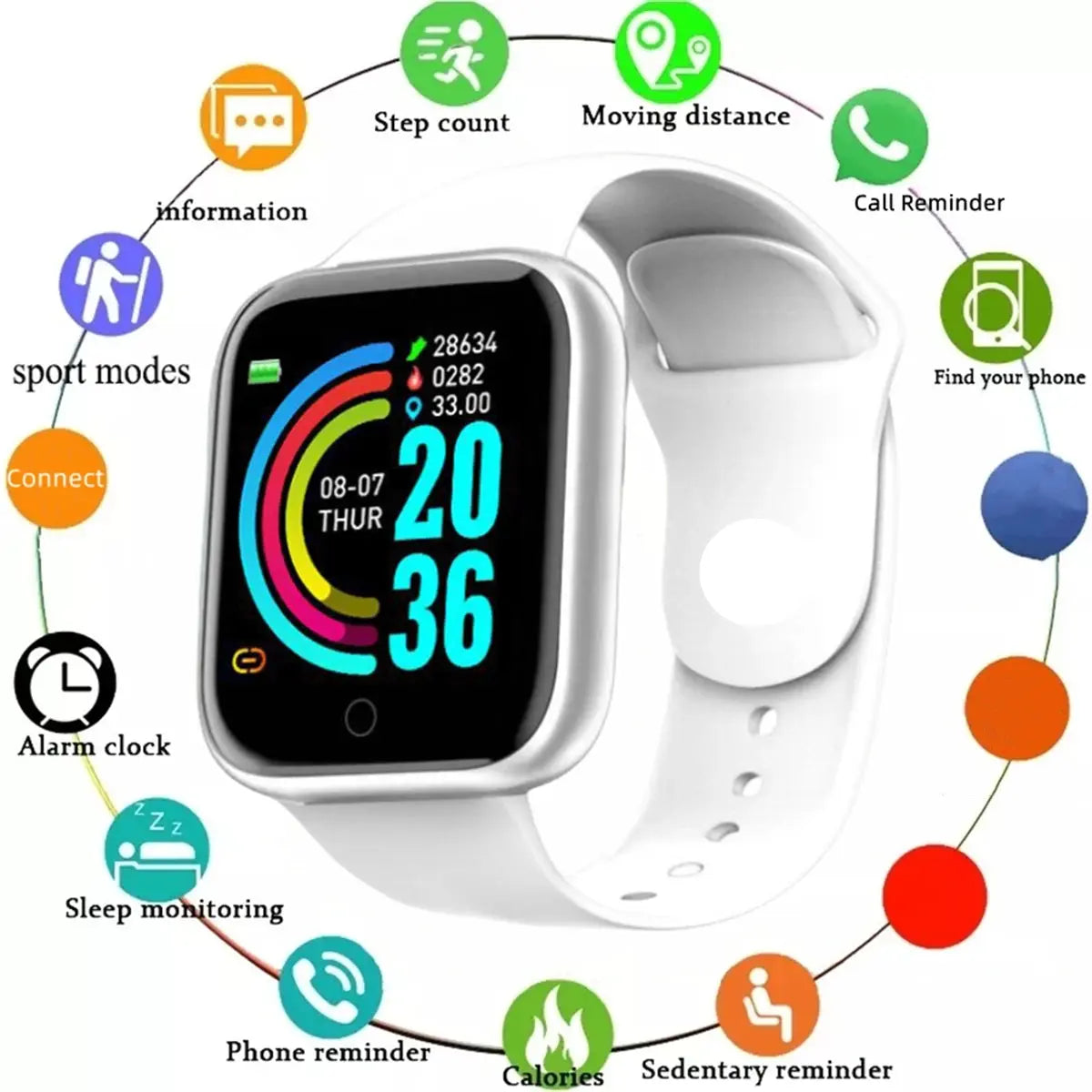 CHAONB Smartwatch for Men and Women - Fitness Monitor Bracelet ryshop