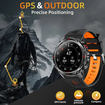 LIGE 2025 New Professional GPS Track Sports Smartwatch Outdoor RIDE Run Compass Altimeter 3ATM Fitness Bracelets 540mAh Watches ryshop