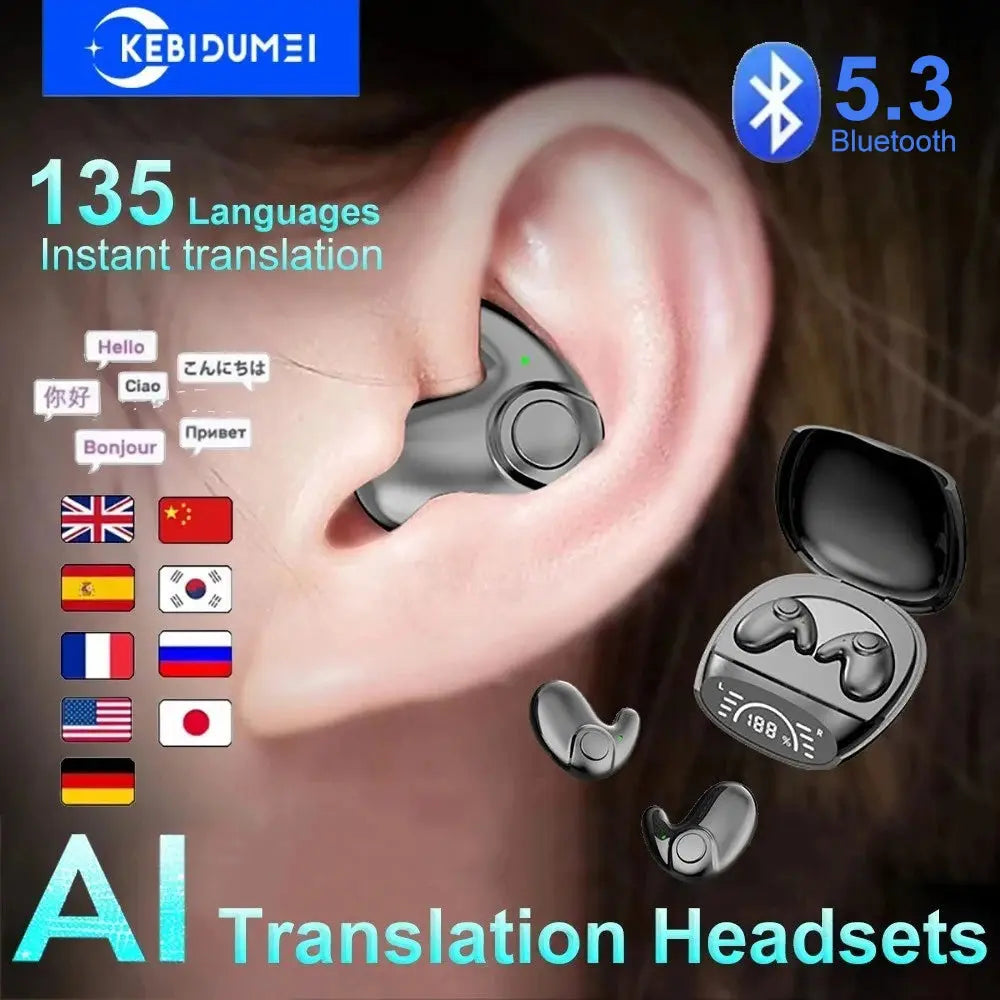 Kebidumei Bluetooth 5.3 AI Translation Earphones ryshop