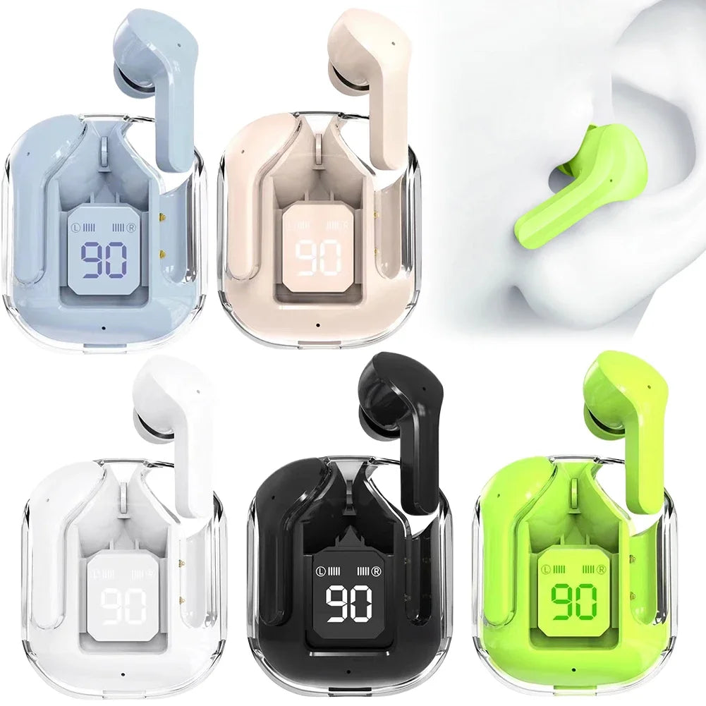 Bluetooth-Compatible Noise Canceling Translucent Earphones ryshop