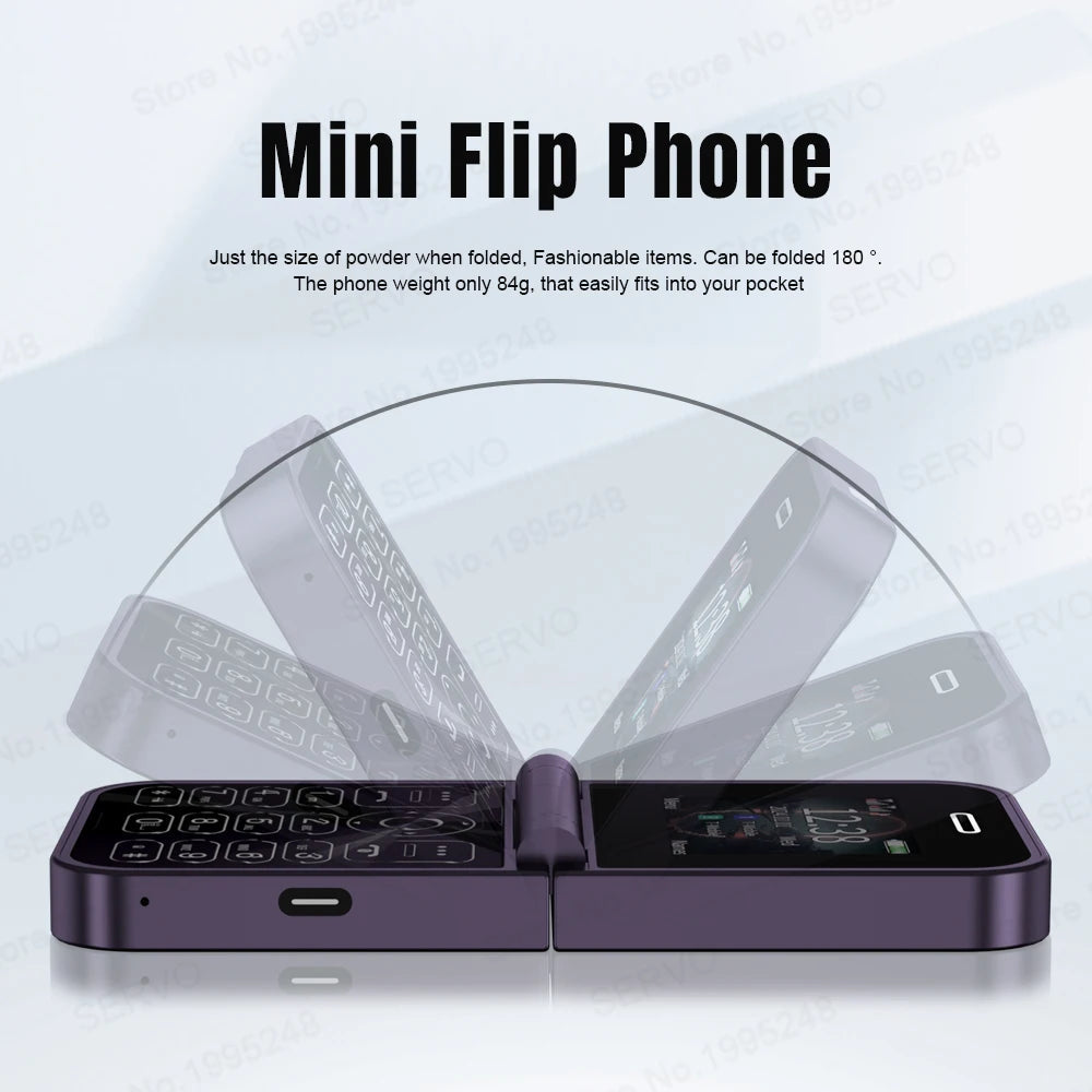 SERVO Classic Small Flip Mobile Phone 2G Dual SIM Card ryshop