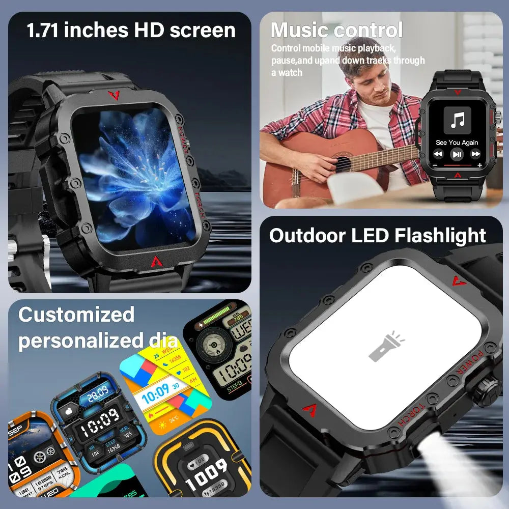 LAXASFIT New Outdoor Military Smartwatch ryshop