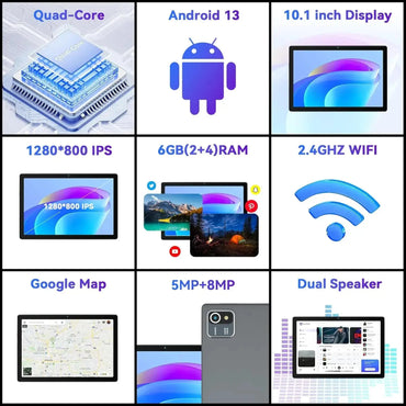 URAO MB1001 Android 13 Tablet - 10 Inch, 6GB RAM, 64GB ROM ryshop
