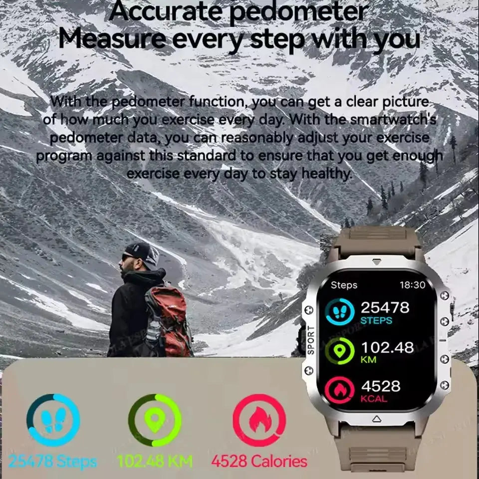 2025 New SmartWatch Men Military Outdoor GPS Sport Watch ryshop