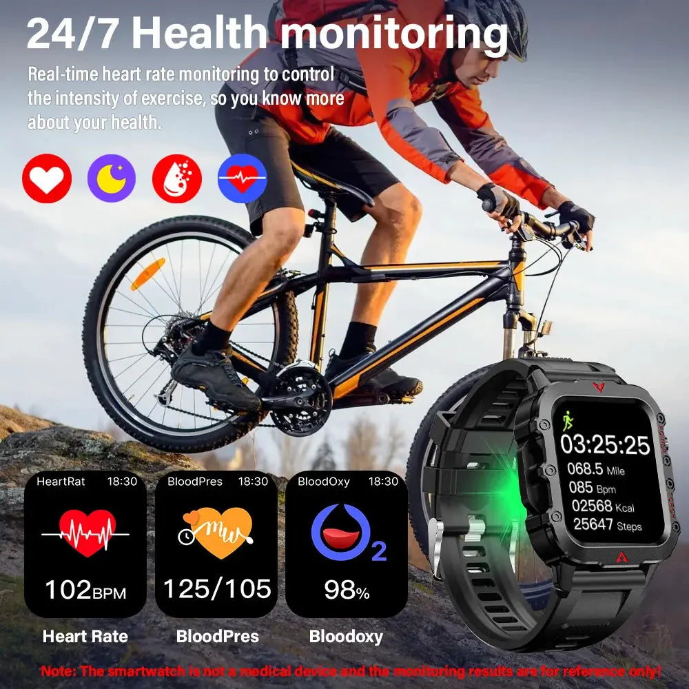 LAXASFIT New Outdoor Military Smartwatch ryshop
