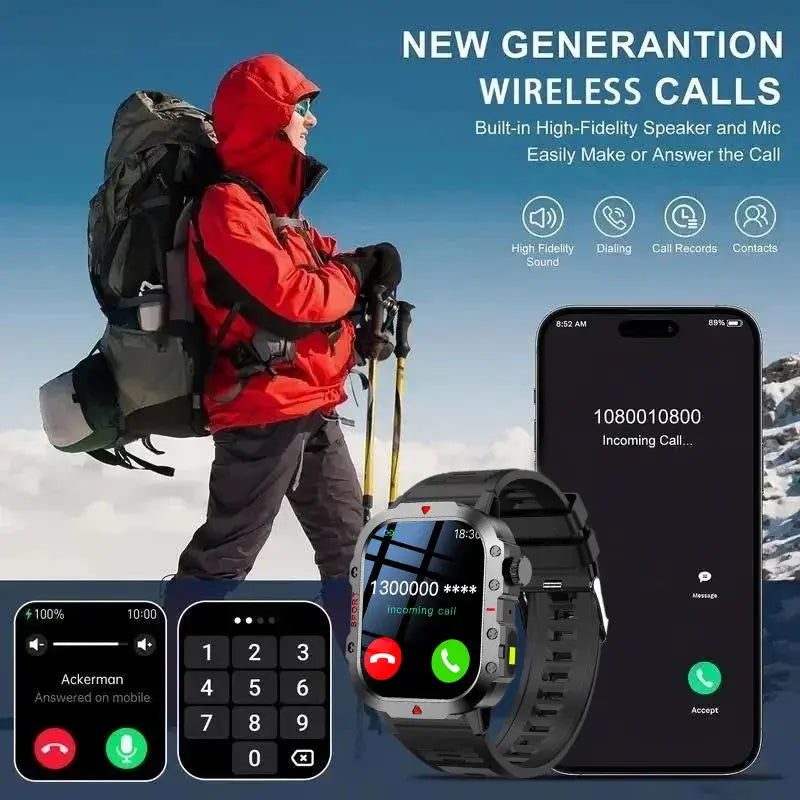 LAXASFIT 2025 Rugged Military Smart Watch for Men ryshop