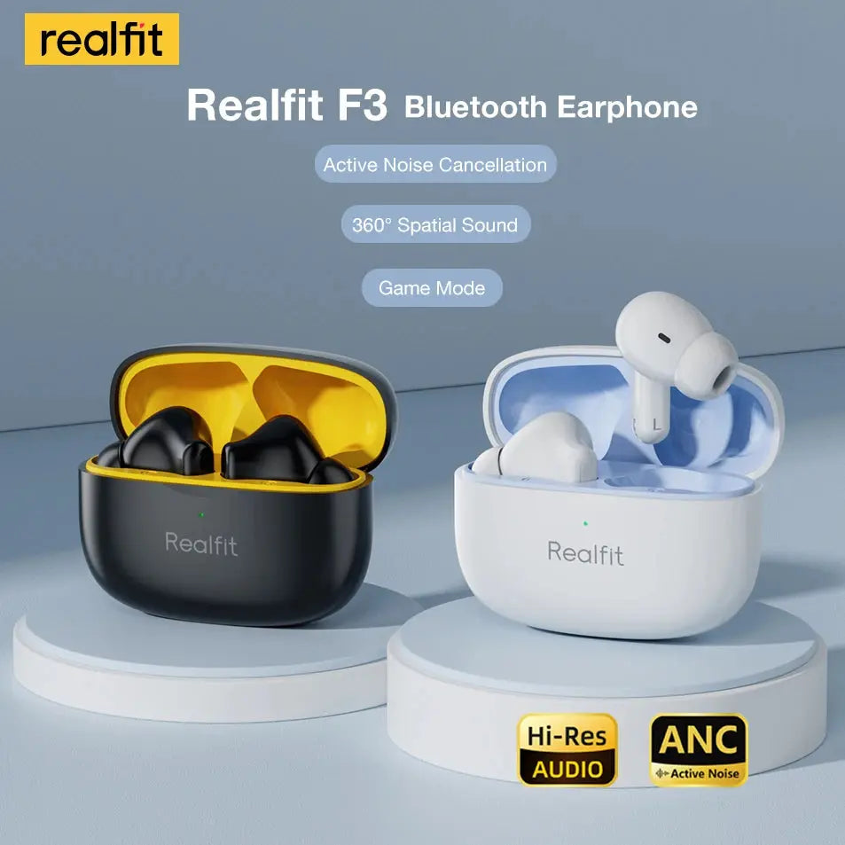 REALFIT F3 ANC Bluetooth Earphones with Superior Bass for Sports and Gaming ryshop