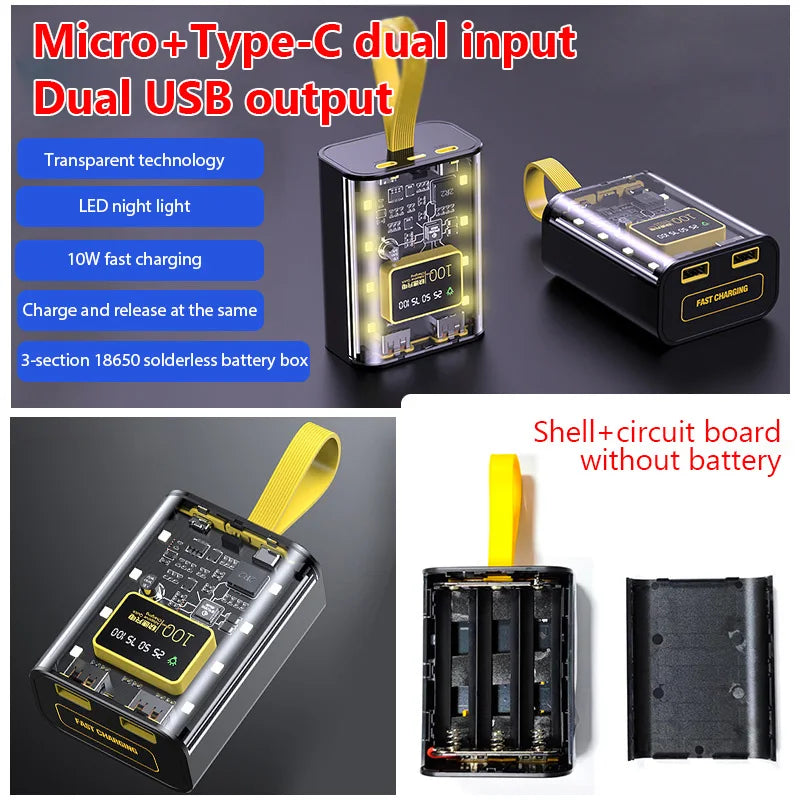 XMSJ 18650 DIY Power Bank Box Battery Charger Case ryshop