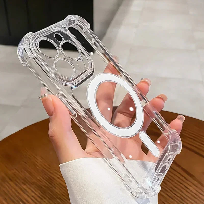 Shockproof Magnetic Clear Phone Case for iPhone 17 Air and 15 Pro Max Plus ryshop