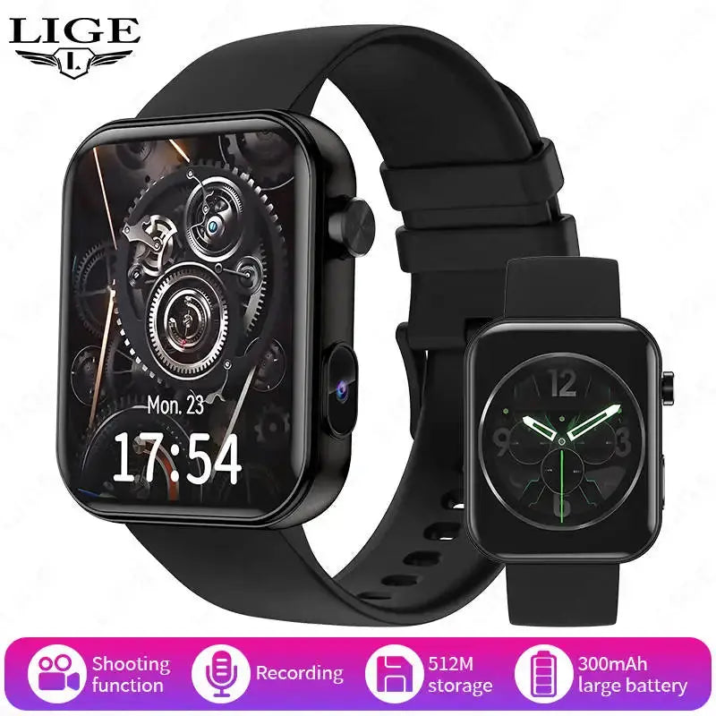 LIGE New 512MB Camera Smartwatch 1.91" HD Make Answer Call Video Sound Recording Sports Music Smart Watch For Android iOS 2025