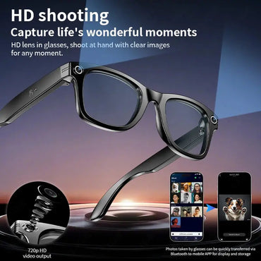 LIGE AI Smart Glasses 720P Camera Video Recorder Bluetooth Call 260mAh Battery Voice Assistant Control Sunglasses For Men Women ryshop