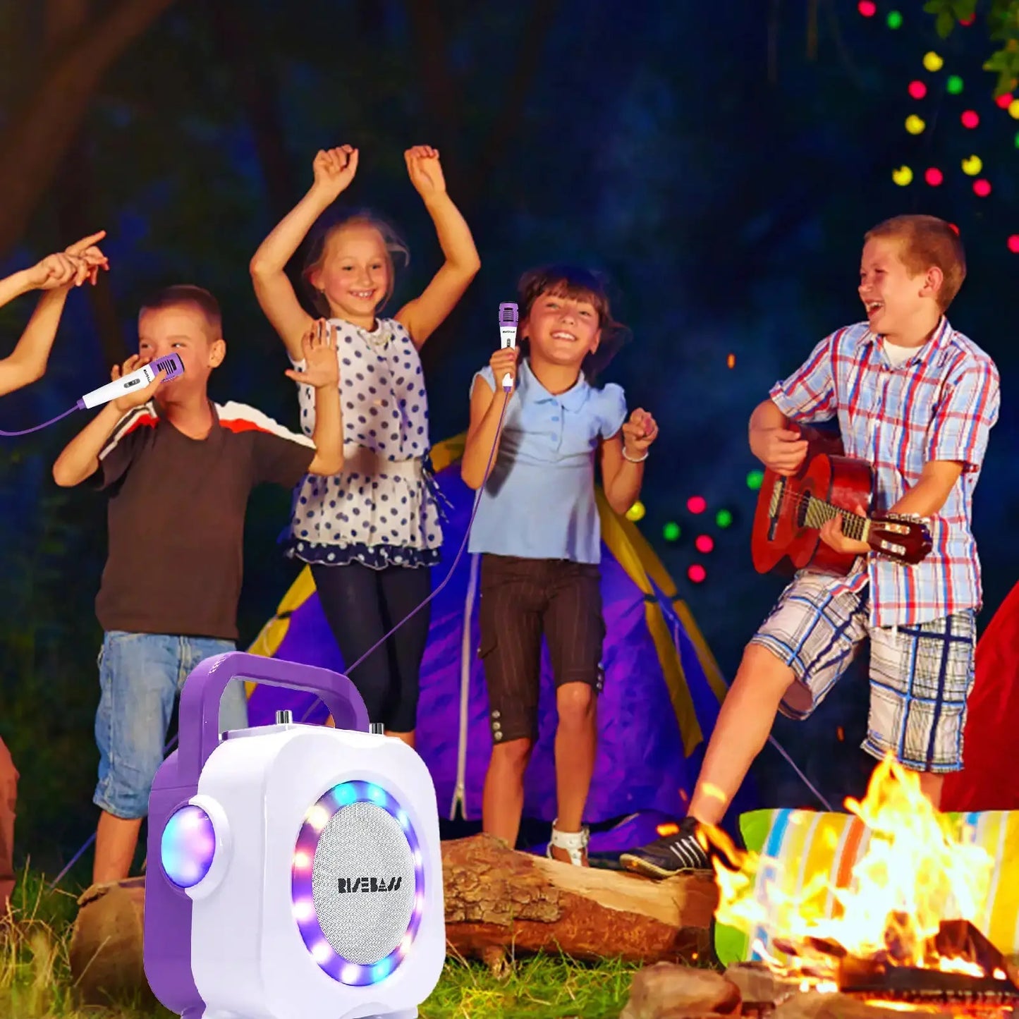 Karaoke Machine for Kids - Bluetooth Speaker with 2 Microphone - Portable Kids Karaoke Machine for Girls and Boys - Birthday Gift for Girls and Boys Ages 2 Years Old and Up. ryshop