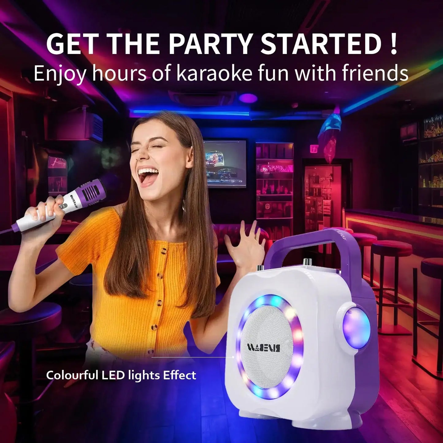 Karaoke Machine for Kids - Bluetooth Speaker with 2 Microphone - Portable Kids Karaoke Machine for Girls and Boys - Birthday Gift for Girls and Boys Ages 2 Years Old and Up. ryshop