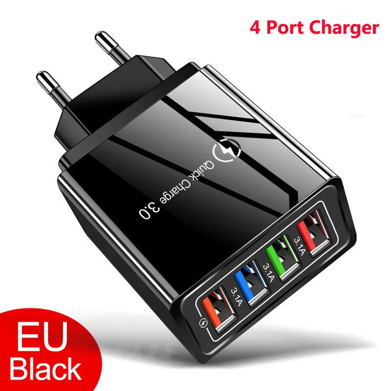 GEUMXL EU Plug USB Charger Quick Charge 3.0 ryshop