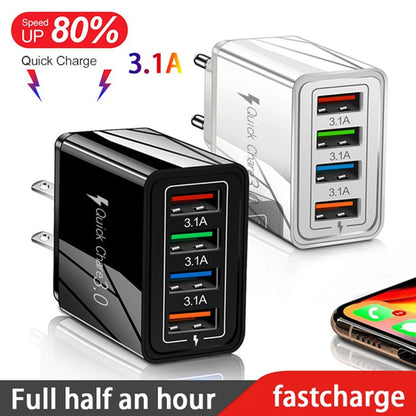 EOENKK 3A USB Charger 4 Port Quick Charge 3.0 Wall Adapter ryshop