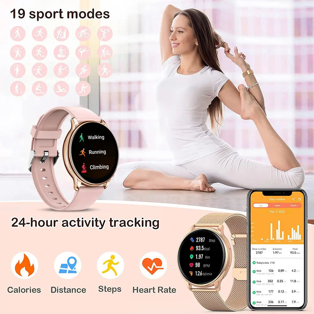 Bluetooth Smart Call Watch Heart Rate Blood Pressure Monitor - ryshop