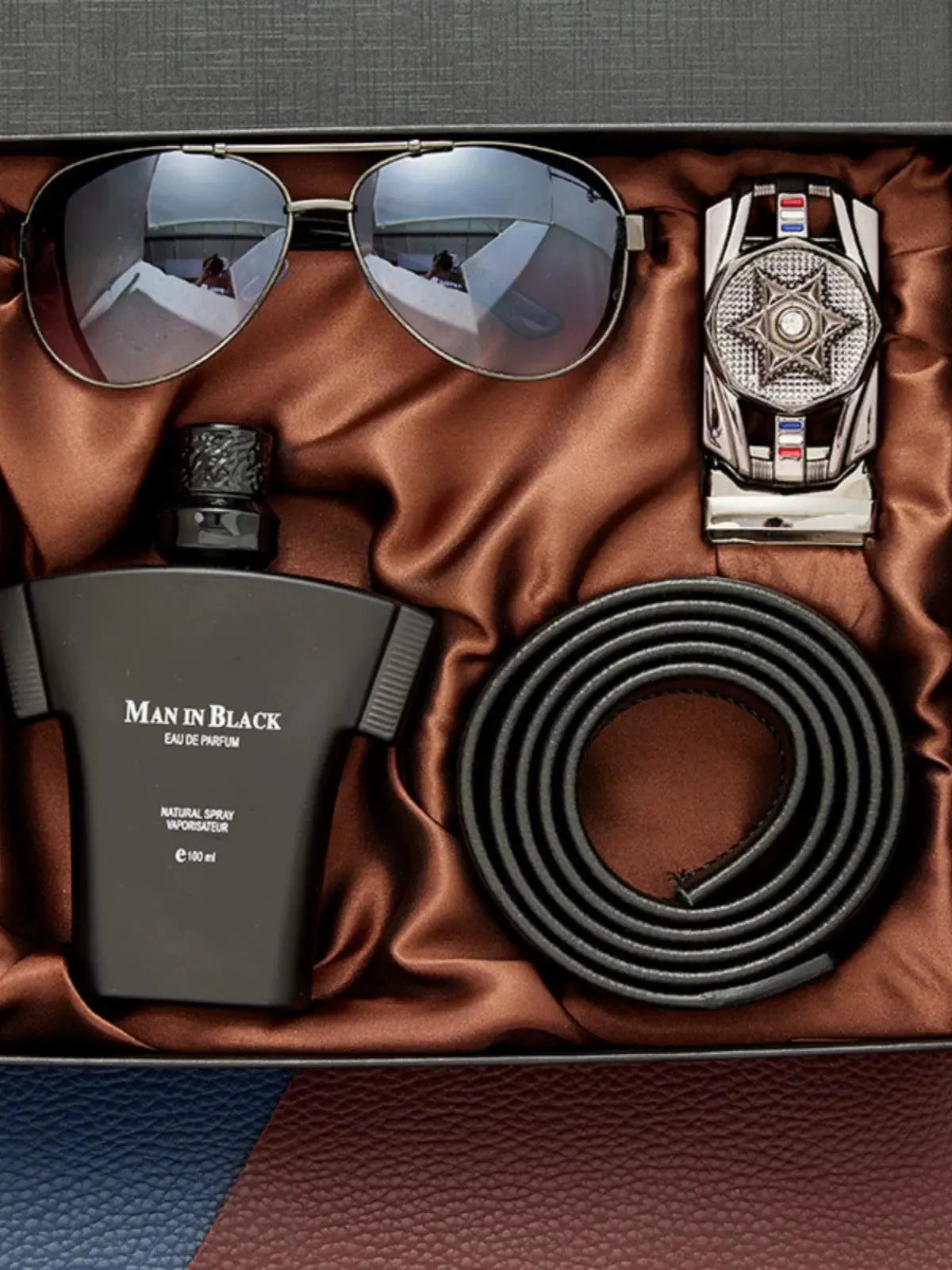 Luxury Watch Gift Set perfume Wallet Belt For Men Birthday ryshop