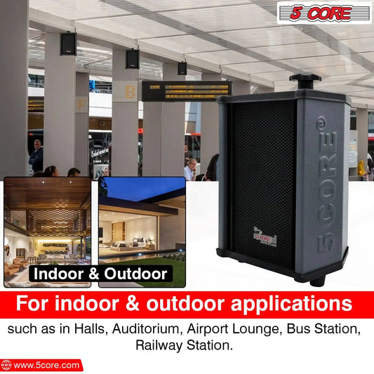 5Core Outdoor Speakers Stereo In Wall 100W Peak Passive Home Audio System ryshop