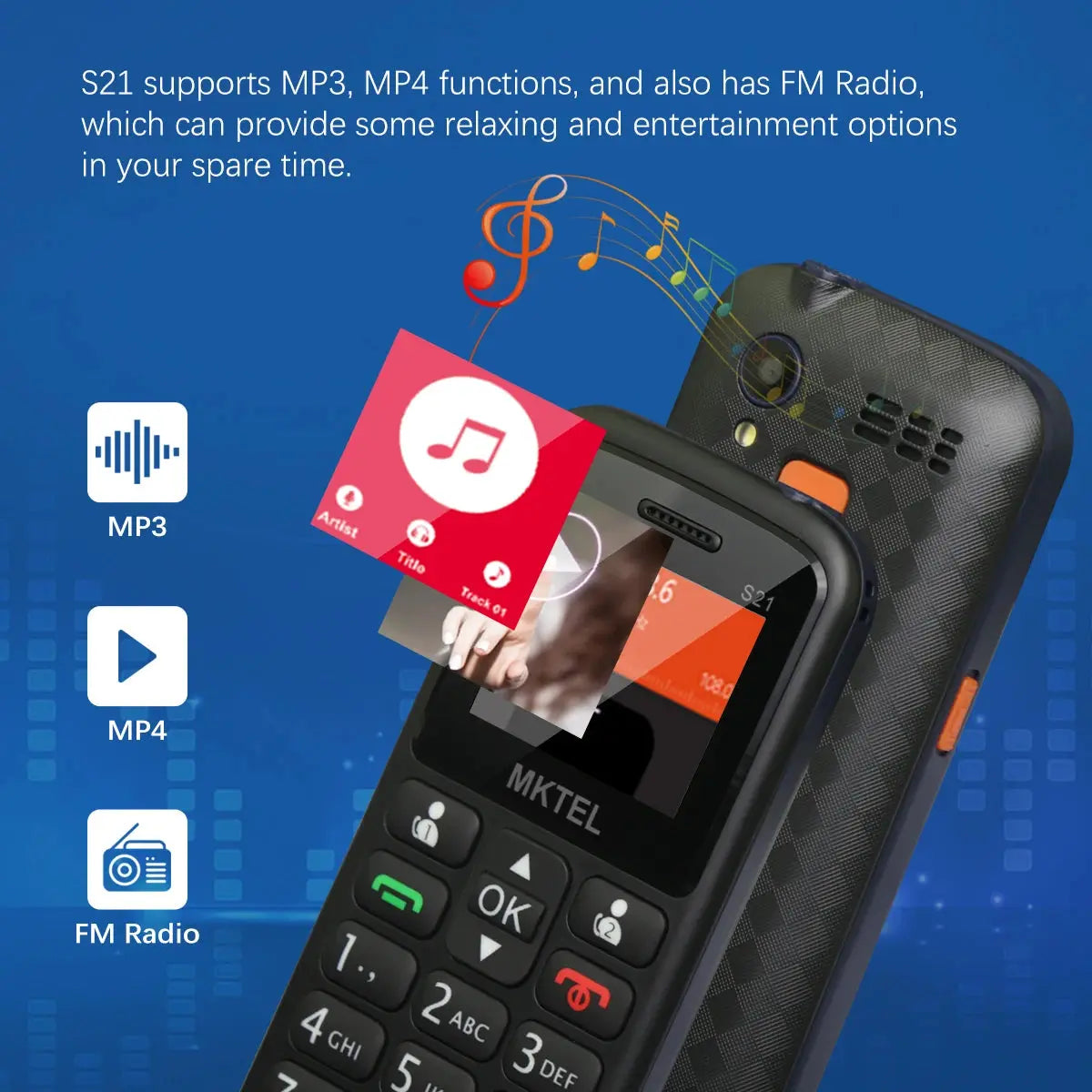 MKTEL S21 Feature Phone - Dual SIM with 800mAh Battery ryshop
