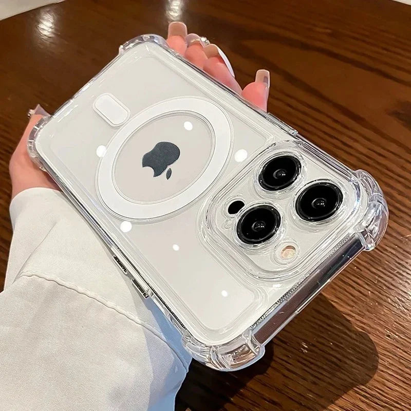 Shockproof Magnetic Clear Phone Case for iPhone 17 Air and 15 Pro Max Plus ryshop