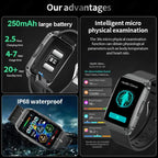 LIGE 2025 New AI Diagnosis Blood Lipids Uric Acid Body Composition Test Smart Watch Men ECG+PPG Bluetooth Call Health Smartwatch ryshop