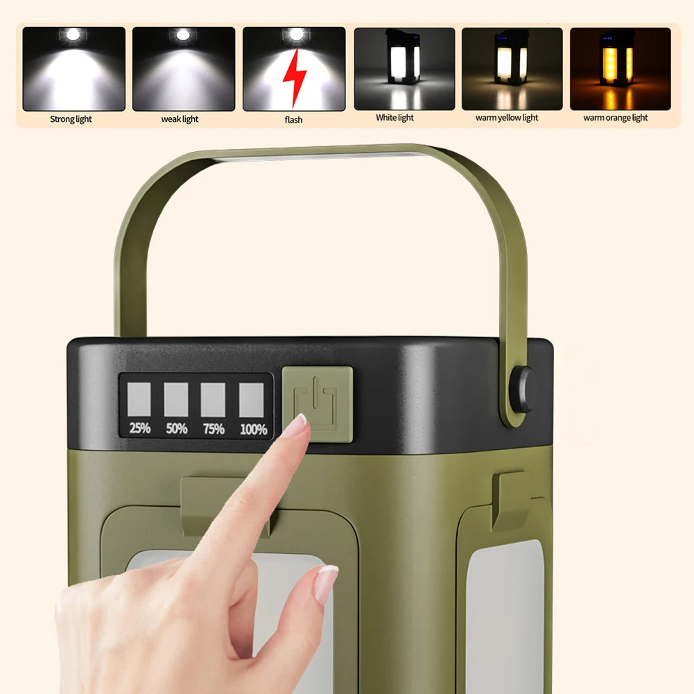 Rechargeable Lantern Power Bank - Solar Camping Lantern & LED Flashlight ryshop