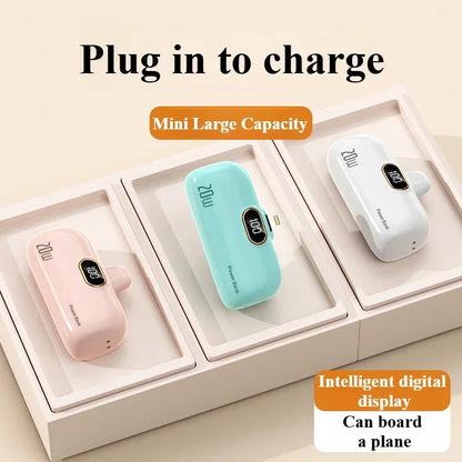 Mini 10000mAh Power Bank with Built Cable for Mobile Devices ryshop