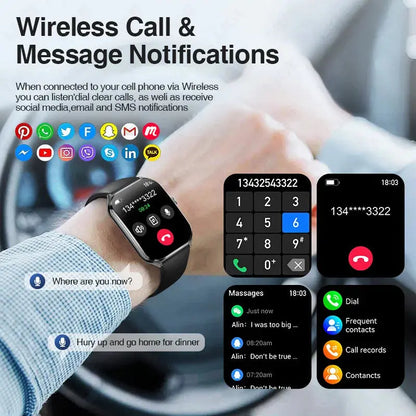 LIGE For HUAWEI Ultra-Thin Smart Watch 1.96" AMOLED Curved Screen Bluetooth Call Heart Rate Blood Pressure Men Women Smartwatch