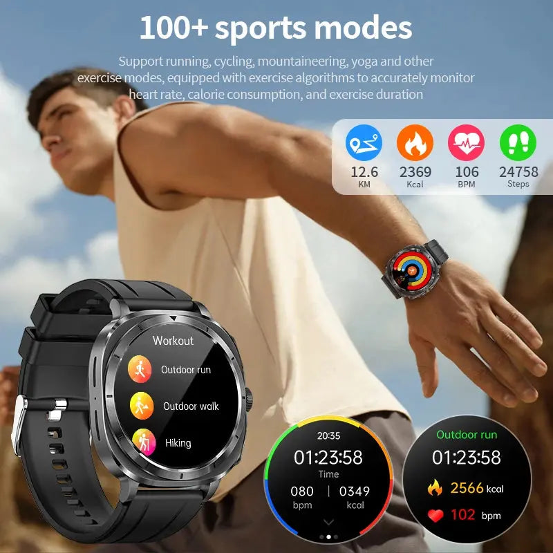 LIGE 2025 New Healthy Blood Fat Uric Acid Smart Watch Men ECG+PPG Micro Physical Examination Body Temperature BT Call Smartwatch