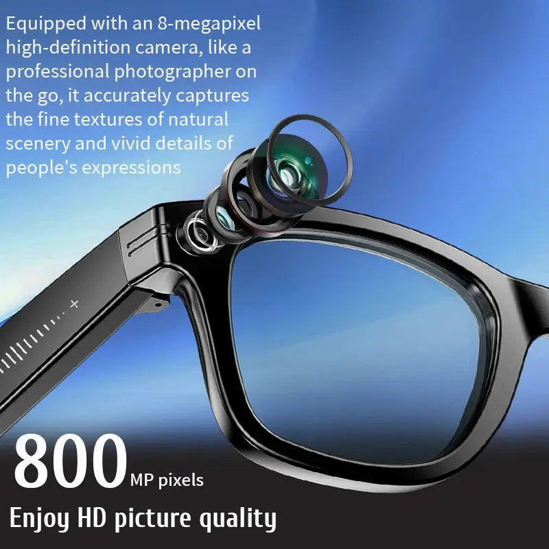 LIGE AI Smart Glasses 8MP Camera Video Recording Translator Sunglasses Men Women Bluetooth Call Music Play Color-Changing Lenses ryshop