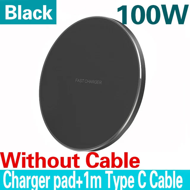100W Fast Wireless Charger Pad for iPhone and Samsung Devices ryshop