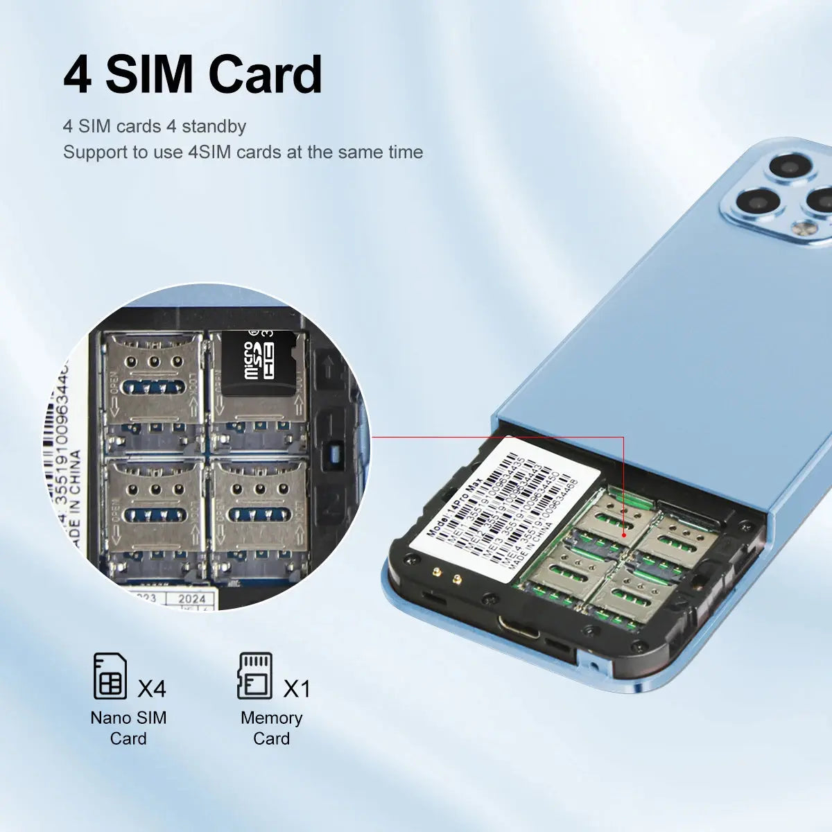 MKTEL M14 Feature Phone - Versatile Four SIM Standby ryshop