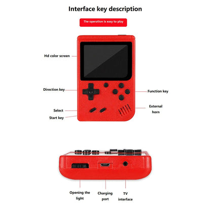 Red Retro Classic Games Handheld Game Console ryshop