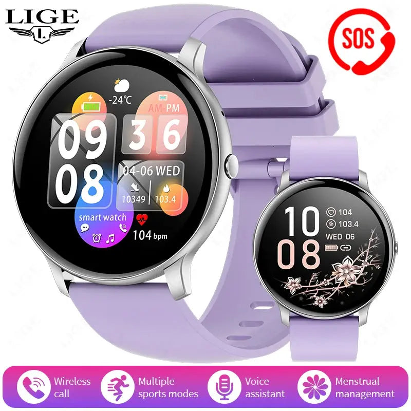 LIGE New 1.39" Watch Smart Watch 2025 New Women Men Bluetooth Call BT Music Wireless Charging Smartwatch Heart Rate Blood Oxygen