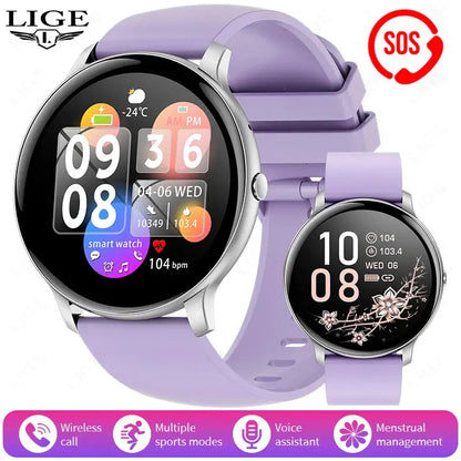 LIGE New 1.39" Watch Smart Watch 2025 New Women Men Bluetooth Call BT Music Wireless Charging Smartwatch Heart Rate Blood Oxygen