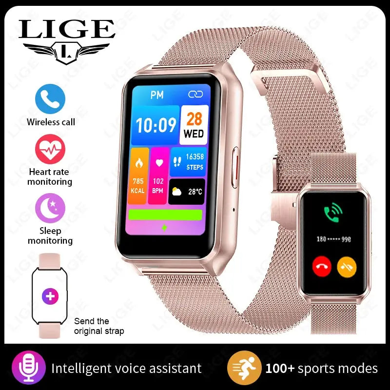 LIGE 2025 Smart Watch For Women Men Wristwatch Bluetooth Phone Music Fitness Sports Bracelet Sleep Monitor Digital Smartwatch